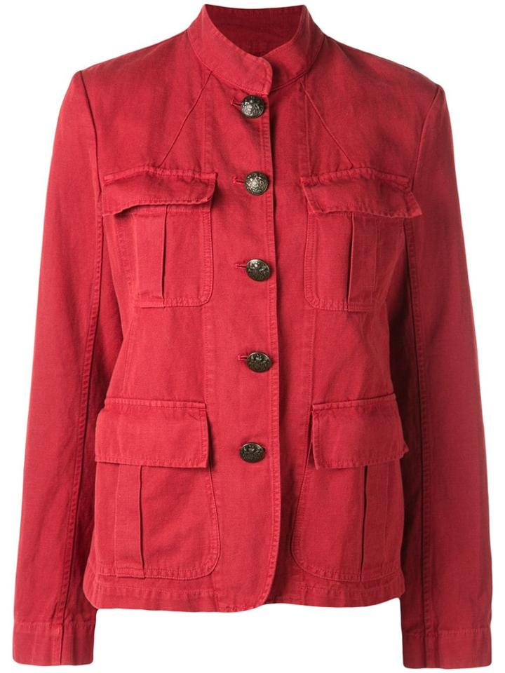 Nili Lotan Flap Pocket Military Jacket - Red