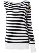 Mm6 Maison Margiela Asymmetric Striped Sweatshirt - Black