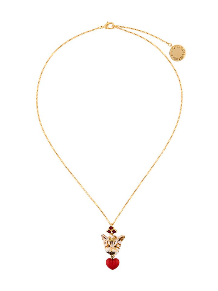 Dolce & Gabbana Dog Charm Necklace - Yellow & Orange