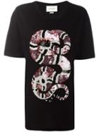 Gucci Snake Sequin Embellished T-shirt, Size: Xs, Black, Cotton