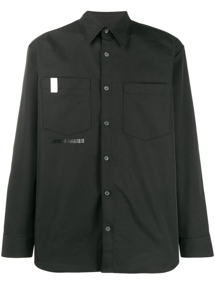 Wwwm Patch Print Shirt - Black