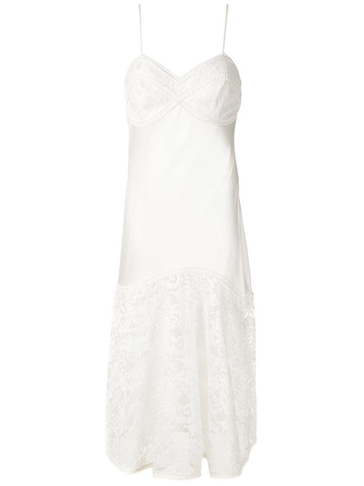 Tufi Duek Lace Panel Midi Dress - White