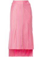 Aalto Stripe-embroidered Midi Skirt - Pink & Purple