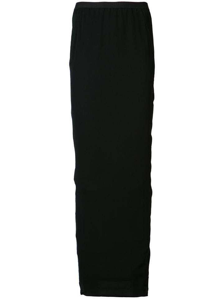 Rick Owens Soft Pillar Long Skirt - Black