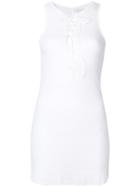 Majestic Filatures Lace-up Fitted Tank Top - White