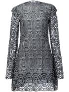 Christian Siriano Embroidered Lace Dress, Women's, Size: 6, Grey, Wool