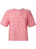 Sonia By Sonia Rykiel - Embroidered T-shirt - Women - Cotton/polyamide - 36, Pink/purple, Cotton/polyamide