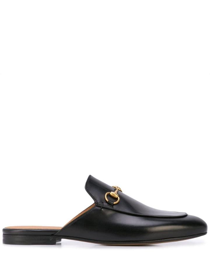 Gucci Open Heel Horsebit Loafers - Black