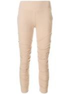 Lost & Found Ria Dunn Ruched Cropped Leggings - Nude & Neutrals