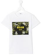 Msgm Kids Logo Print T-shirt, Boy's, Size: 8 Yrs, White