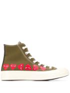 Comme Des Garçons Play Logo Print Converse Sneakers - Green