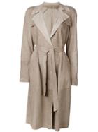Salvatore Santoro Belted Trench Coat, Women's, Size: 46, Nude/neutrals, Chamois Leather