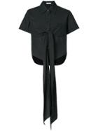 Tome Bow-tied Short-sleeve Blouse - Black