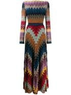 Missoni Chevron-pattern Maxi Dress - Brown