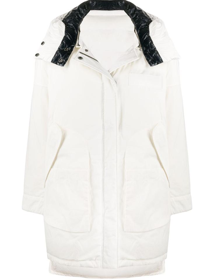 Yves Salomon Army Hooded Down Coat - White