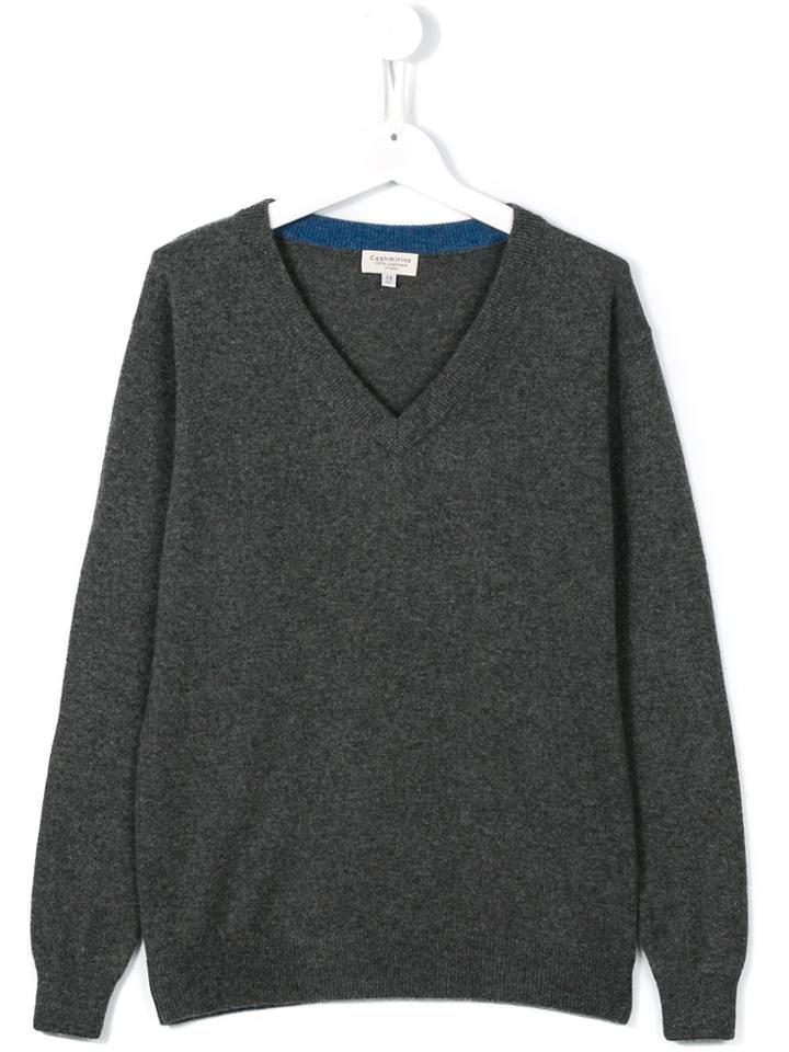 Cashmirino V-neck Jumper - Grey