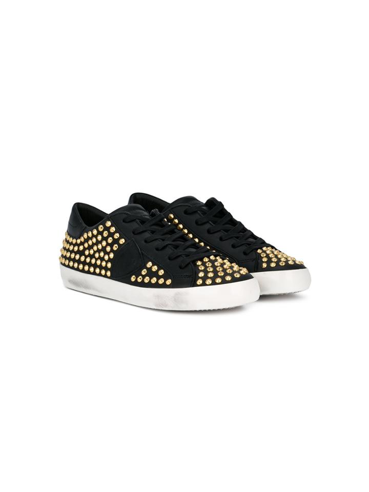 Philippe Model Kids Teen Studded Sneakers - Black