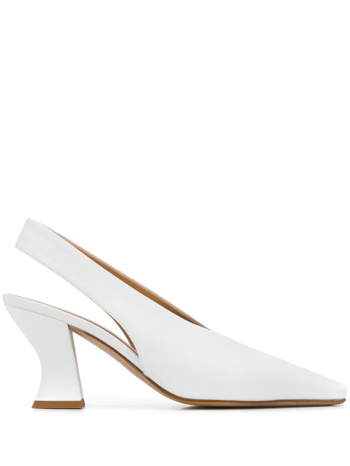 Bottega Veneta Open Back Heels - White