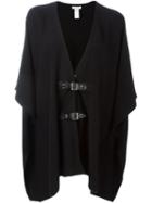 Michael Michael Kors Buckle Cardi-coat, Women's, Size: Xxs, Black, Cotton/polyester/other Fibers