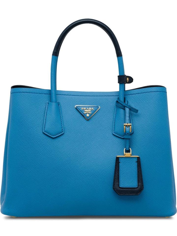 Prada Double Tote - Blue