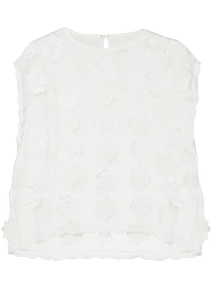 Ne Quittez Pas Sheer Patterned Top - White