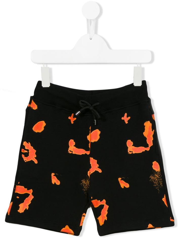 Msgm Kids Printed Shorts, Boy's, Size: 10 Yrs, Black
