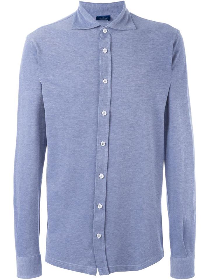 Barba Melange Contrast Button Shirt