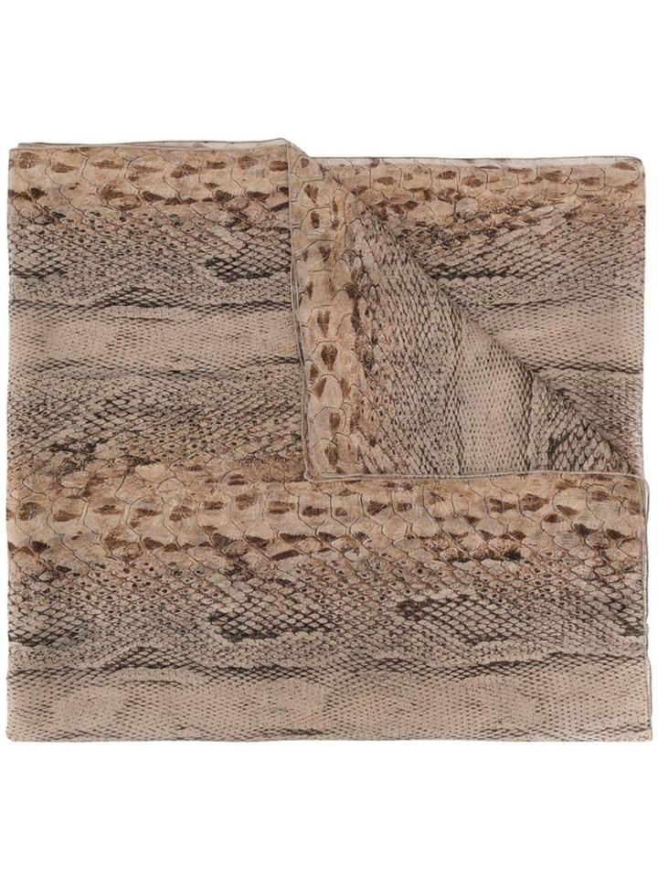 Blumarine Snake Print Scarf - Brown