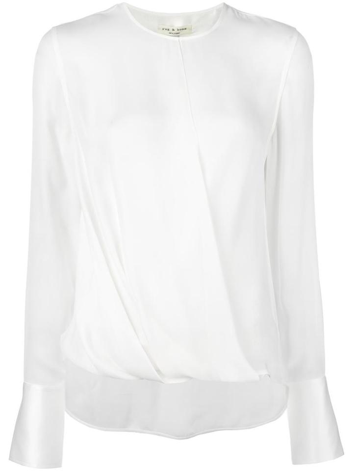 Rag & Bone Draped Blouse, Women's, Size: Medium, White, Silk