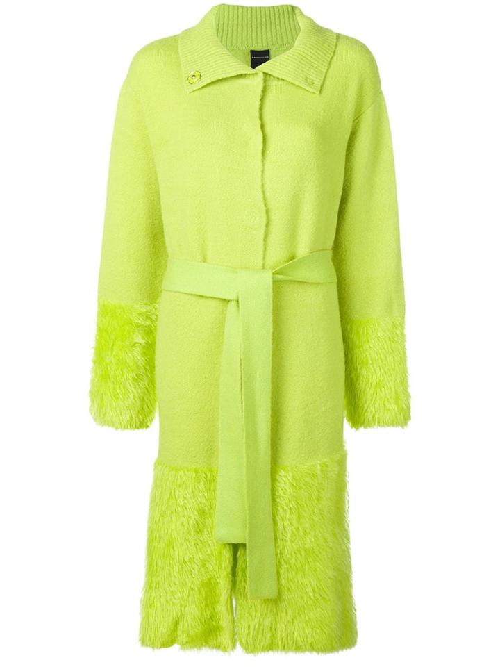 Marc Ellis Fur Panel Cardigan - Green
