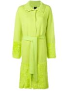 Marc Ellis Fur Panel Cardigan - Green