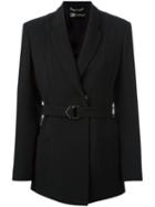 Versace Waist-tie Blazer, Women's, Size: 40, Black, Acetate/viscose/silk