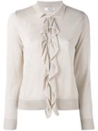 Blugirl - Lurex Ruffle Cardigan - Women - Polyamide/polyester/viscose - 42, Pink/purple, Polyamide/polyester/viscose