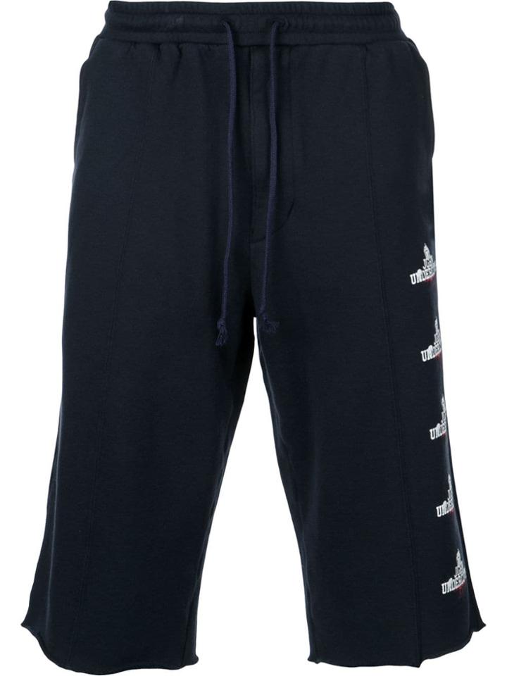 Johnundercover Logo Print Track Shorts - Blue