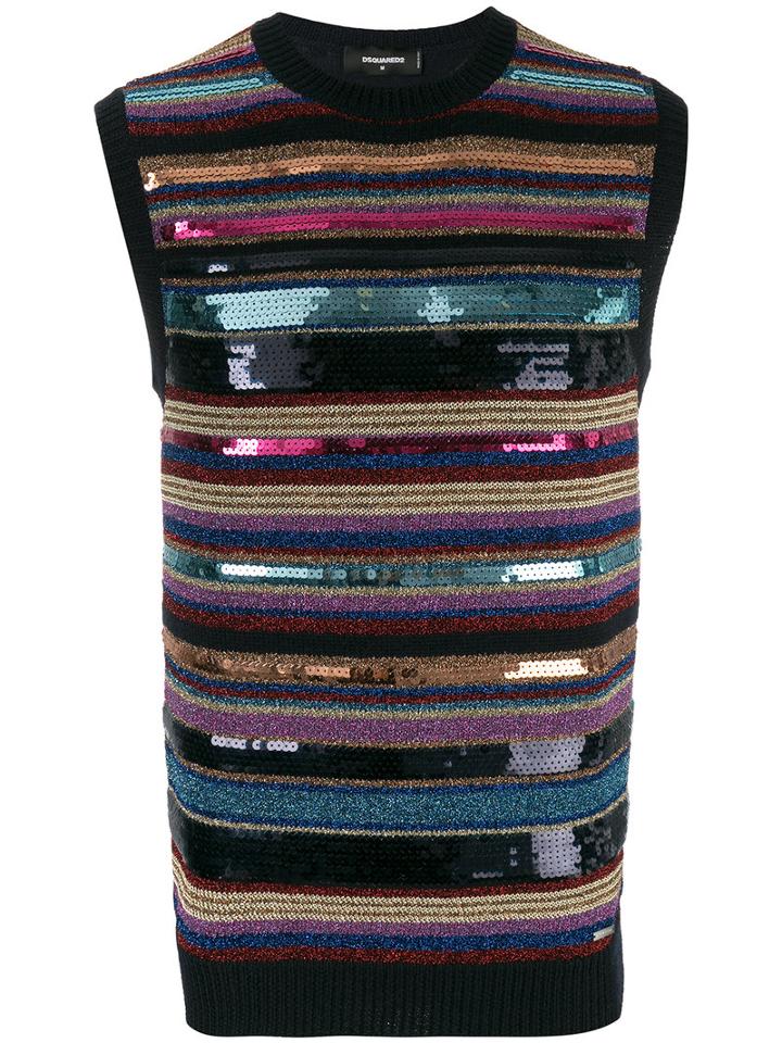 Dsquared2 - Sequin Embellished Lurex Vest - Men - Polyamide/polyester/viscose/wool - Xl, Blue, Polyamide/polyester/viscose/wool