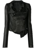 Rick Owens Geometric Embroidered Wrap Jacket - Black