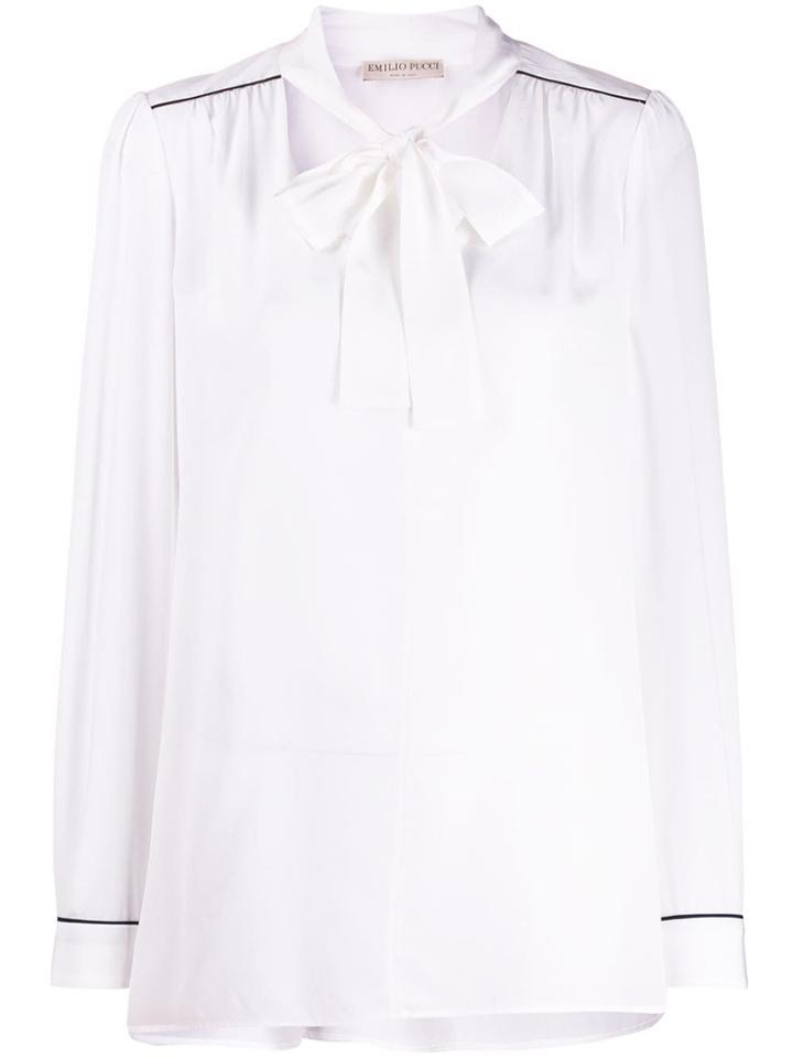 Emilio Pucci Pussy Bow Blouse - White