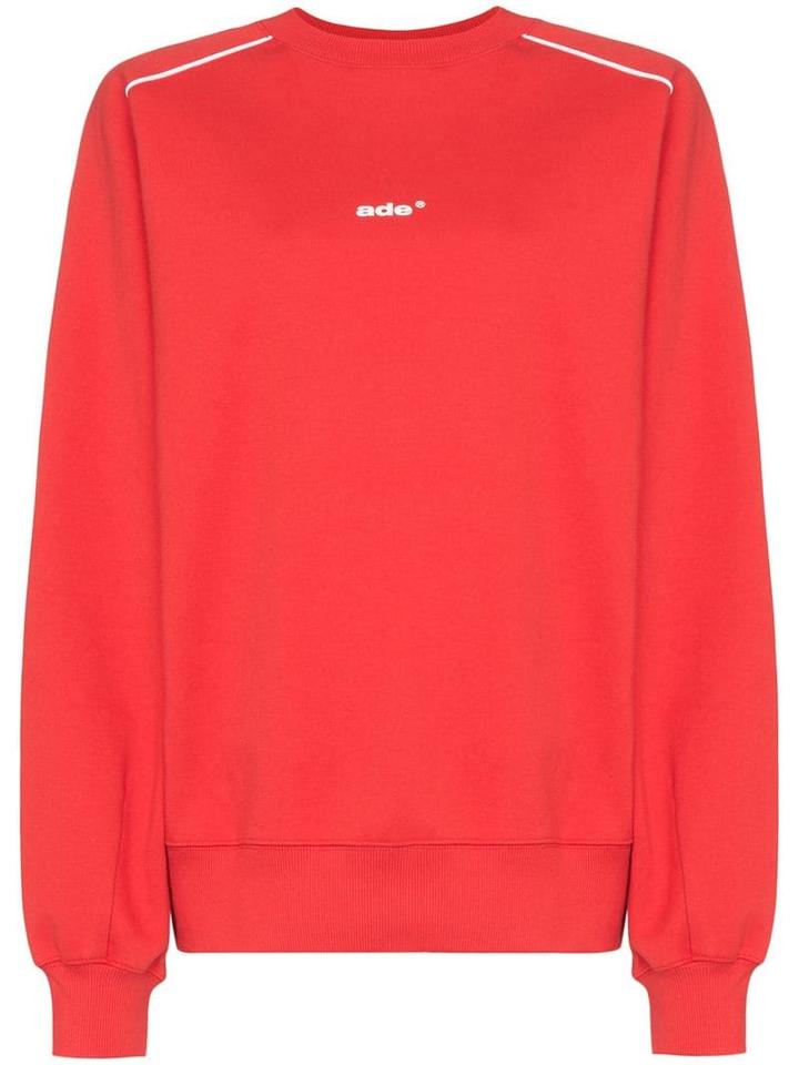 Ader Error Oversized Contrast-piping Cotton-blend Sweatshirt - Red