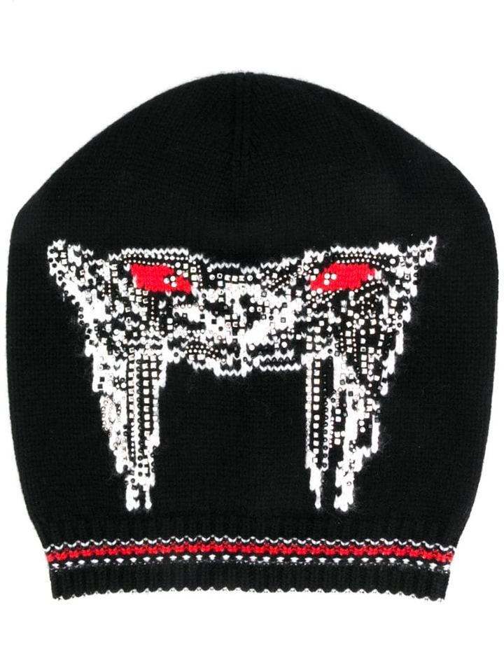 Ermanno Scervino Cashmere Embellished Beanie - Black