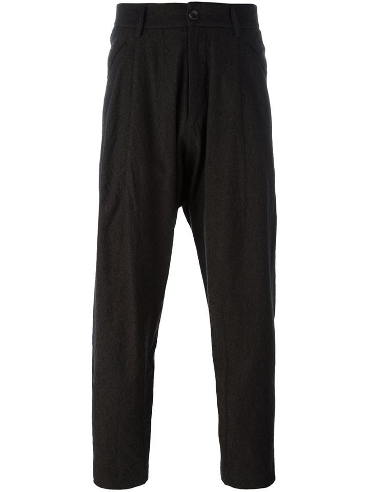 Ziggy Chen Drop-crotch Trousers, Men's, Size: 50, Brown, Cotton/wool