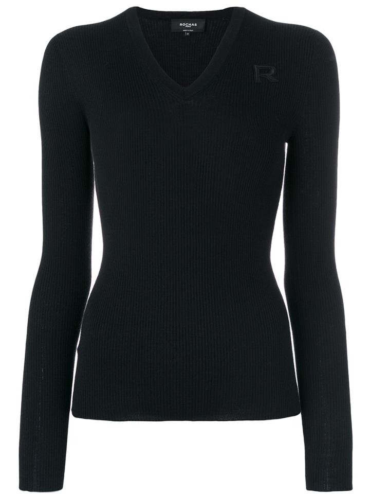 Rochas V-neck Jumper - Black