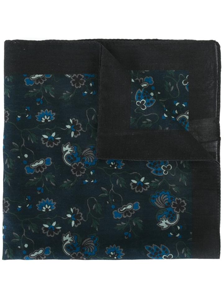 Paul Smith Floral Print Pocket Square, Men's, Blue, Cotton