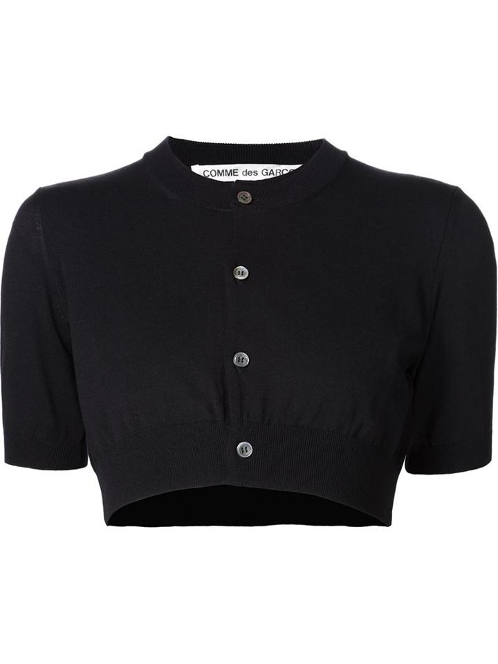 Comme Des Garçons Cropped Cardigan, Women's, Size: S, Black, Cotton/nylon