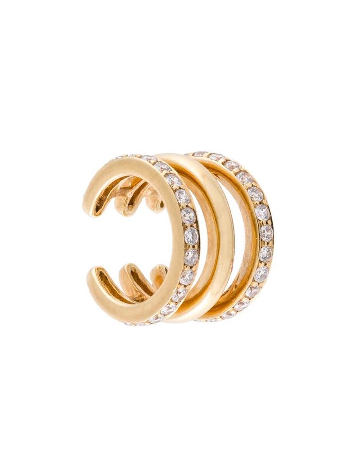 Sarah Noor 'triple Row' Diamond Ear Cuff, Women's, Metallic