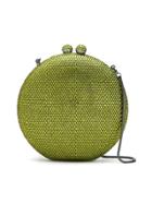 Isla Crystal Embellished Clutch Bag - Green