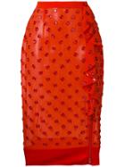 Givenchy Eyelet Embellished Midi Skirt - Red