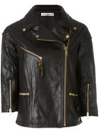Golden Goose Deluxe Brand 'road' Biker Jacket, Women's, Size: Xs, Black, Goat Skin/cupro/viscose