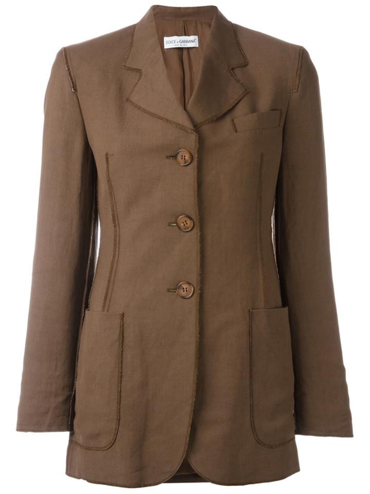 Dolce & Gabbana Vintage Exposed Seam Blazer - Brown