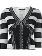 Alexander Mcqueen Victorian Lace Knit Cardigan, Women's, Size: Xs, Black, Viscose/silk/polyester