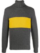 Lardini Colour Block Ribbed Detail Sweater - Grey